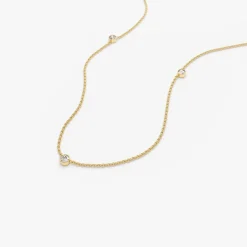 14k Bezel Setting Diamond by the Yard Necklace