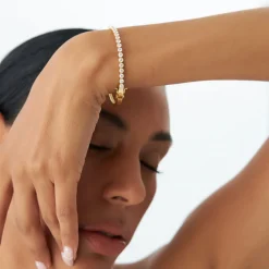 14K Bezel Setting Diamond Bangle