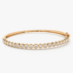 14K Bezel Setting Diamond Bangle