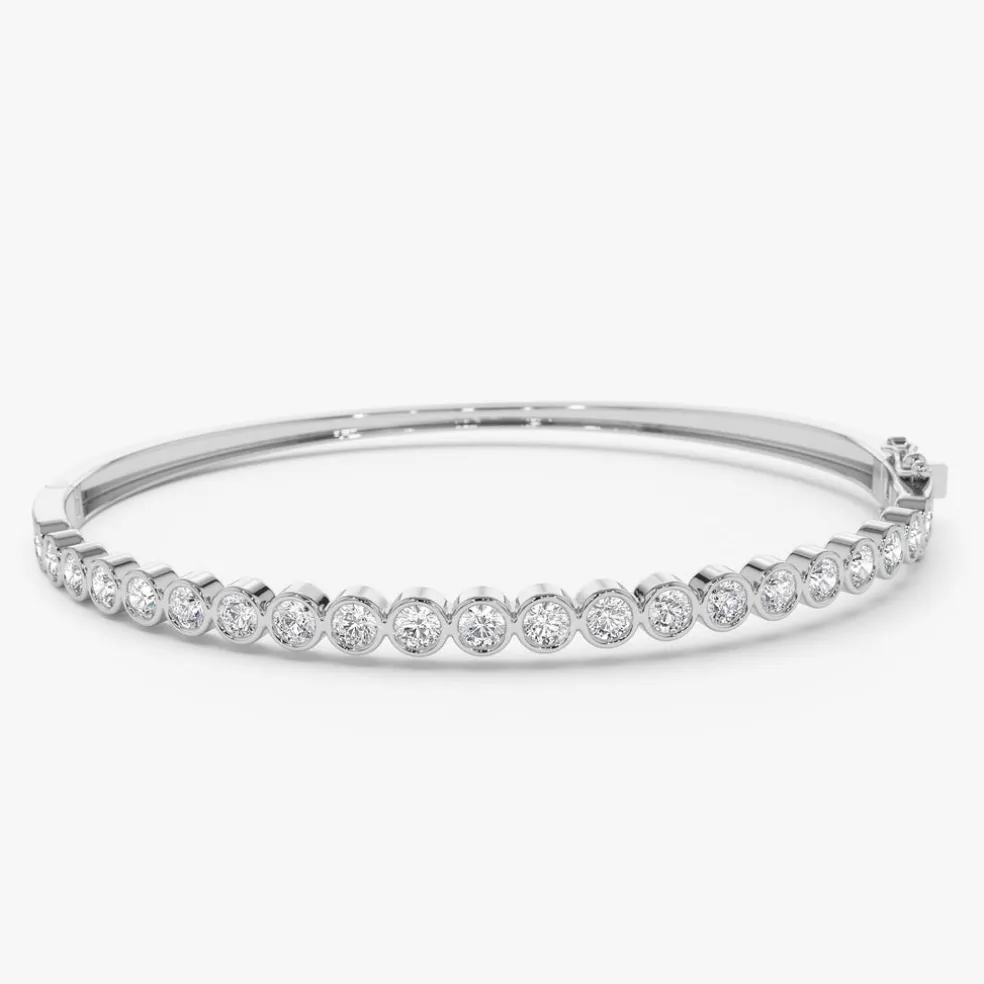 14K Bezel Setting Diamond Bangle