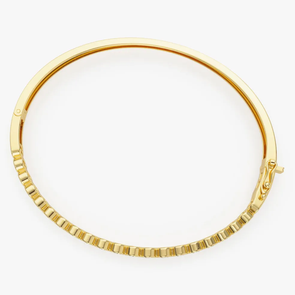 14K Bezel Setting Diamond Bangle