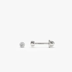 14k Bezel Setting Diamond Stud Piercing