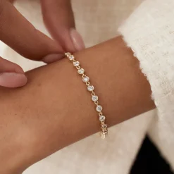 14k Bezel Setting Diamond Tennis Bracelet