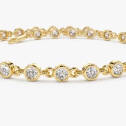 14k Bezel Setting Diamond Tennis Bracelet