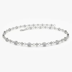 14k Bezel Setting Diamond with Milgrain Bracelet