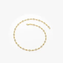 14k Bezel Setting Diamond with Milgrain Bracelet