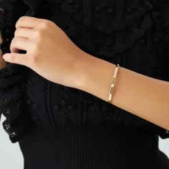 14k Bezel Setting Marquise Shaped Diamond Bangle