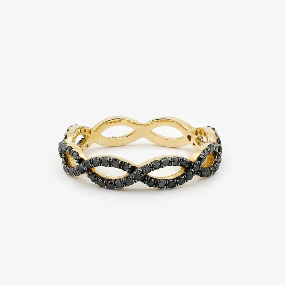 14k Black Diamond Micro Pave Ring