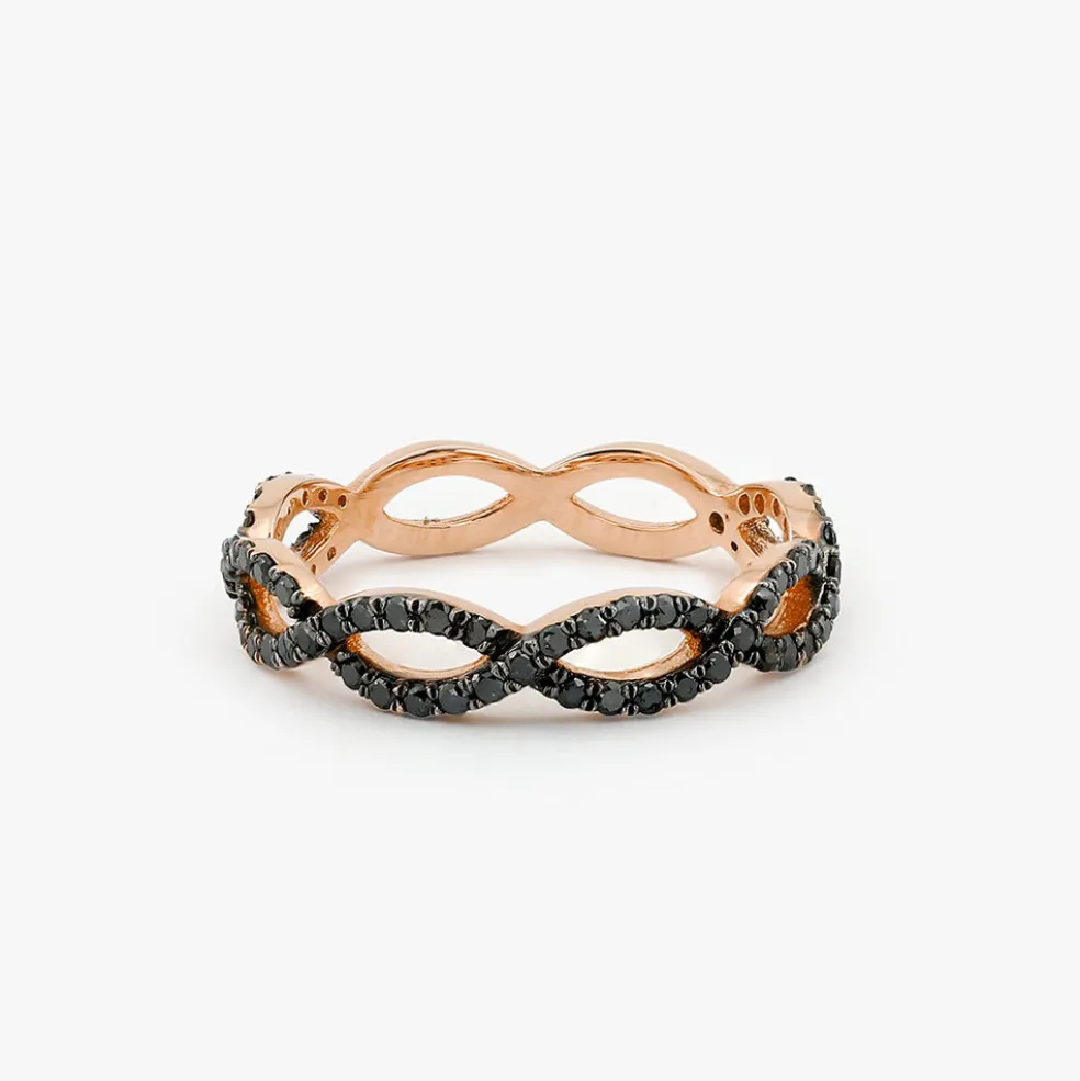14k Black Diamond Micro Pave Ring