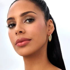 14k Bold Twisted Oval Hoops