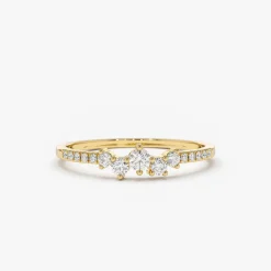 14k Bridal Diamond Cluster Ring