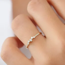 14k Bridal Diamond Cluster Ring