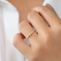 14k Bridal Diamond Cluster Ring