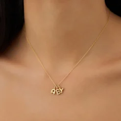 14K Bubble Letter Necklace