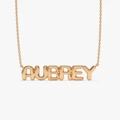 14K Bubble Name Necklace