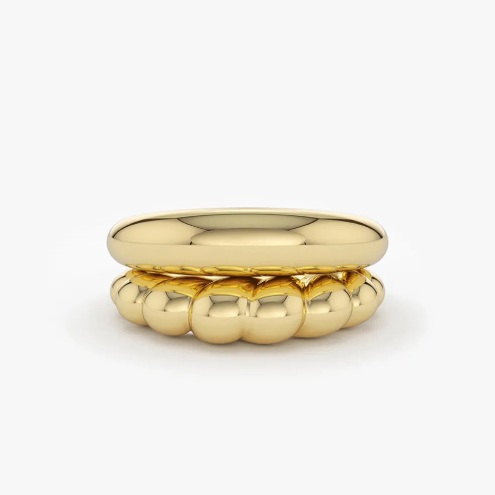 14k Bubble Ring Set