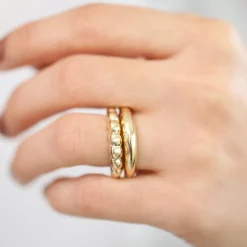 14k Bubble Ring Set