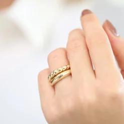 14k Bubble Ring Set
