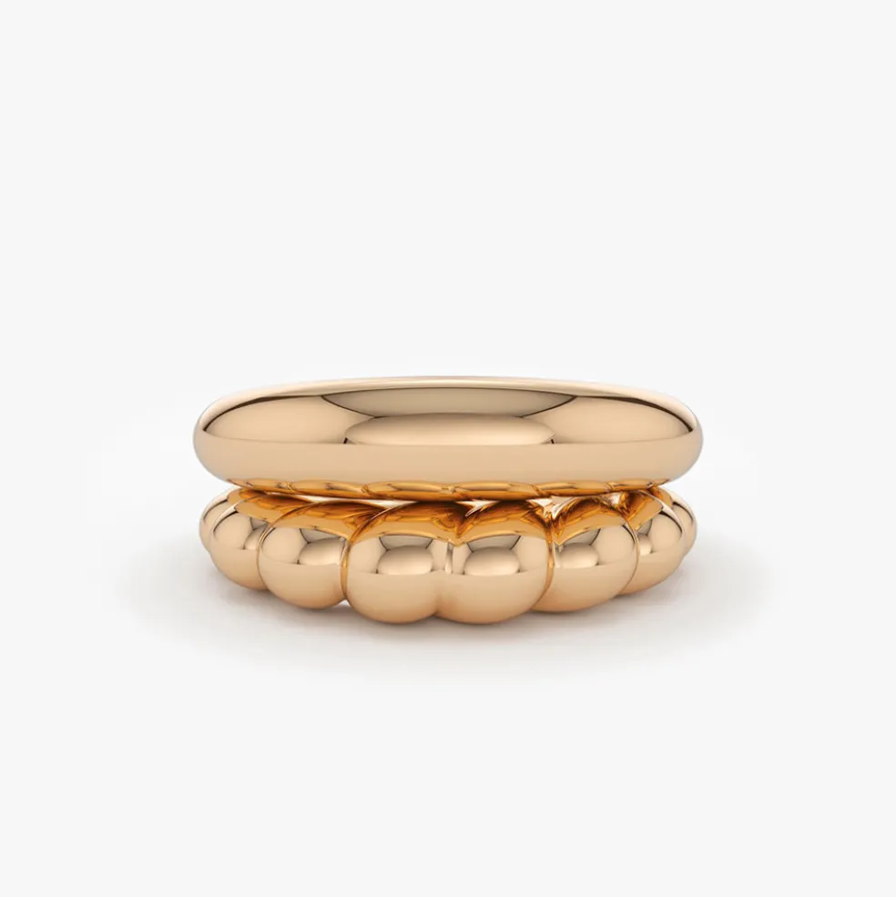 14k Bubble Ring Set