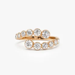 14k Bypass Curve Bezel Setting Diamond Ring