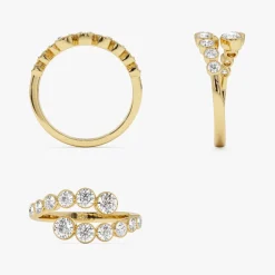 14k Bypass Curve Bezel Setting Diamond Ring