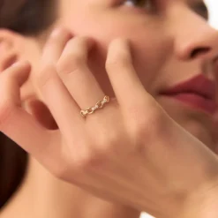 14K Cable Chain Link Diamond Ring