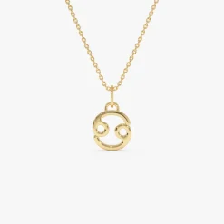 14K Cancer Zodiac Charm Necklace
