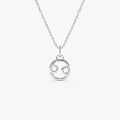 14K Cancer Zodiac Charm Necklace