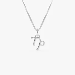14K Capricorn Zodiac Charm Necklace