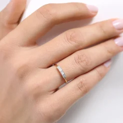 14k Channel Set Baguette Diamond Ring