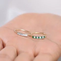 14k Channel Set Baguette Diamond Ring