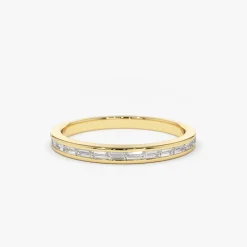 14K Channel Set Baguette Diamond Band