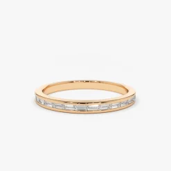 14K Channel Set Baguette Diamond Band