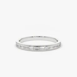 14K Channel Set Baguette Diamond Band