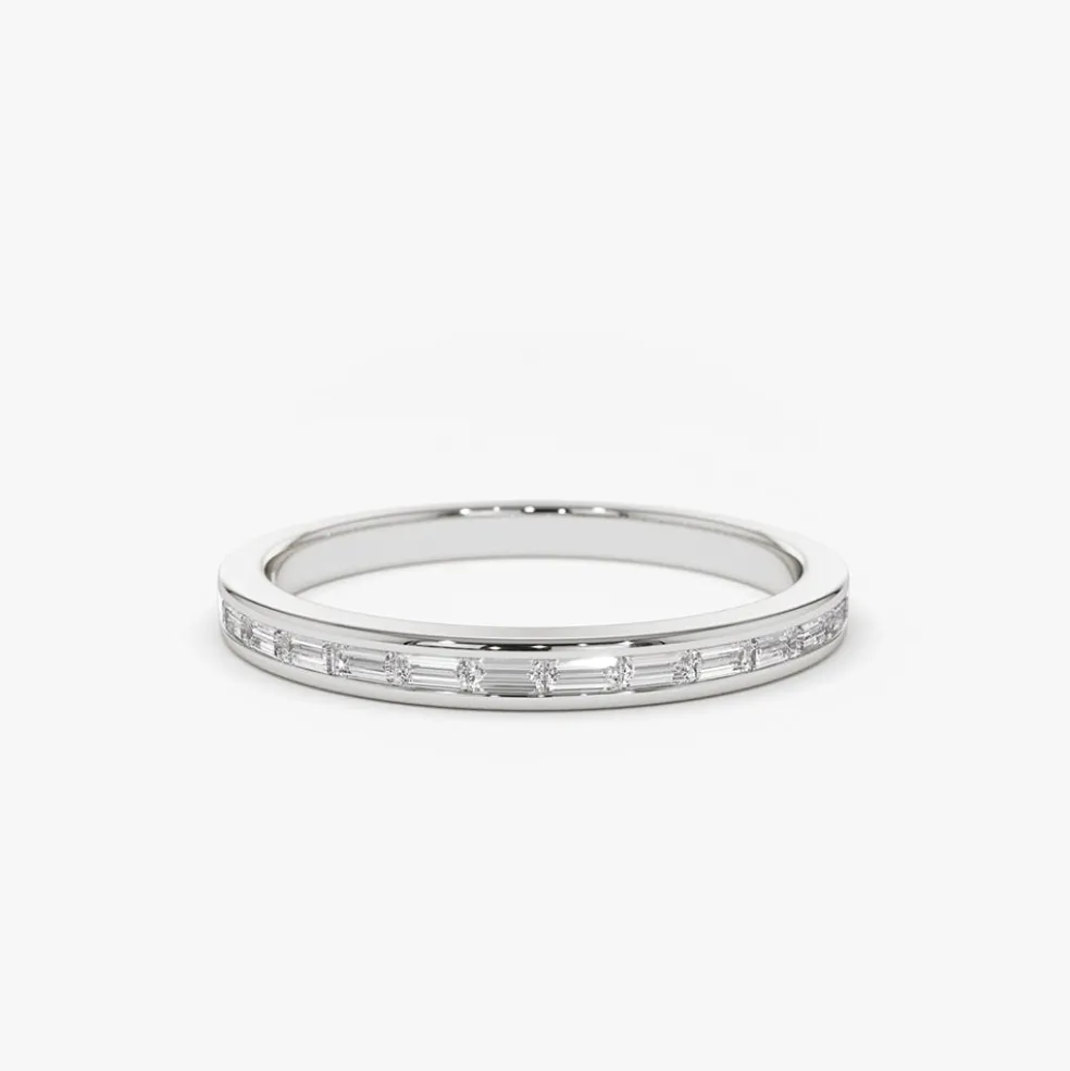 14K Channel Set Baguette Diamond Band