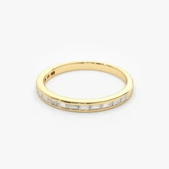 14K Channel Set Baguette Diamond Band