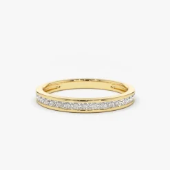 14k Channel Setting Princess Cut Half Eternity Diamond Ring