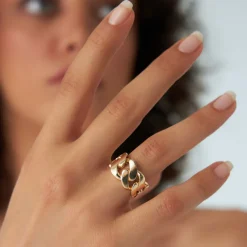 14k Chunky Cuban Curb Chain Link Ring