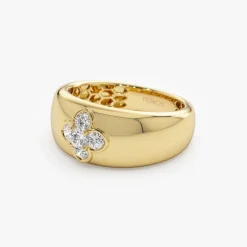 14k Chunky Diamond Clover Ring