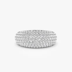 14k Chunky Dome Pave Setting Statement Diamond Ring