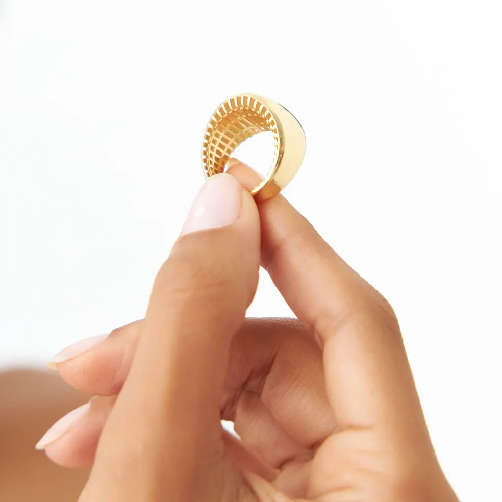14k Chunky Gold Dome Graduating Statement Ring