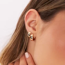14K Chunky Gold Huggies