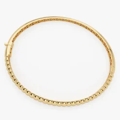 14k Chunky Ribbed Gold Bangle Bracelet