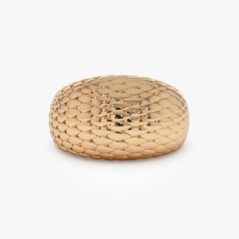 14K Chunky Snake Skin Texture Ring
