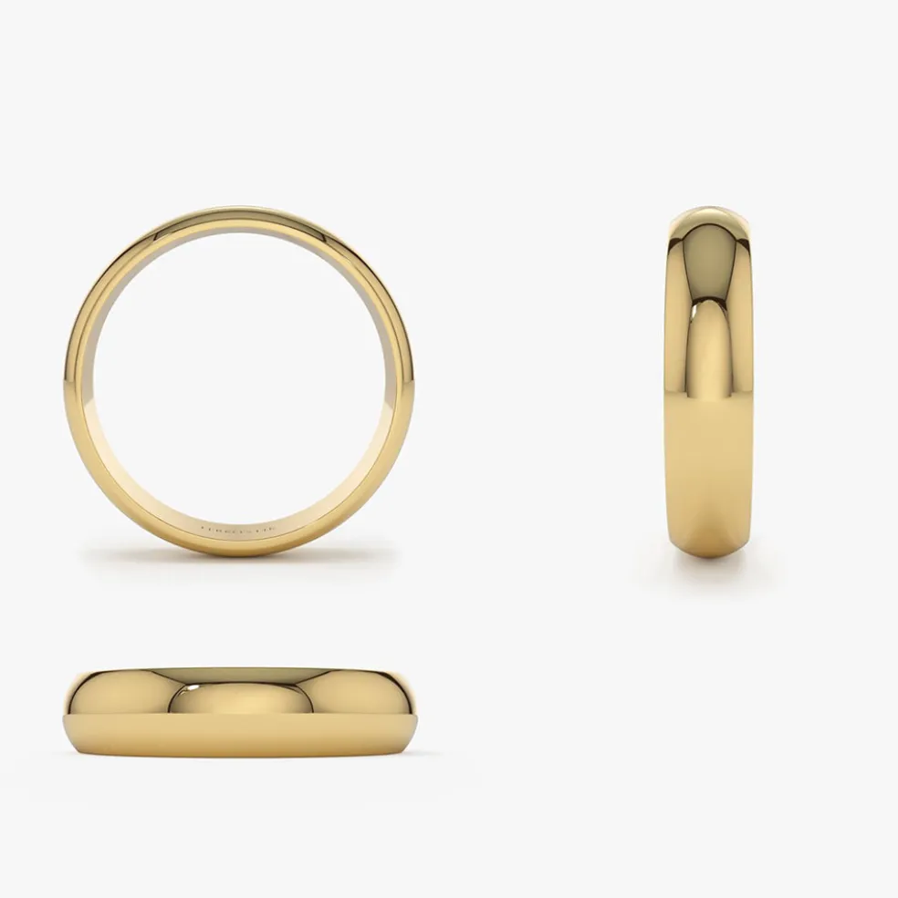14k Classic Dome 4MM Unisex Wedding Ring