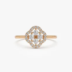 14k Clover Diamond Cluster Ring