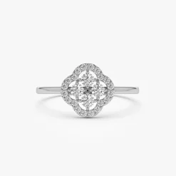 14k Clover Diamond Cluster Ring