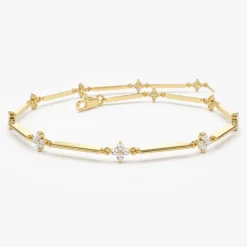 14k Clover Setting Diamond Infinity Bracelet