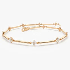 14k Clover Setting Diamond Infinity Bracelet