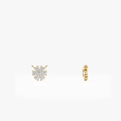 14k Cluster Flower Diamond Necklace